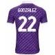 Camisola Futebol ACF Fiorentina Gonzalez #22 2023-24 Principal Equipamento Homem