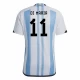 Camisola Futebol Argentina Ángel Di María #11 Copa do Mundo 2022 Principal Homem Equipamento