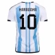 Camisola Futebol Argentina Diego Maradona #10 Copa do Mundo 2022 Principal Homem Equipamento