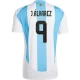 Camisola Futebol Argentina J. Alvarez #9 Copa America 2024 Principal Homem Equipamento