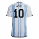 Camisola Futebol Argentina Lionel Messi #10 Copa do Mundo 2022 Principal Homem Equipamento