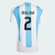 Camisola Futebol Argentina Molina #2 Copa America 2024 Principal Homem Equipamento