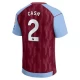 Camisola Futebol Aston Villa Cash #2 2023-24 Principal Equipamento Homem