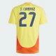 Camisola Futebol Colômbia J. Campaz #27 Copa America 2024 Principal Homem Equipamento