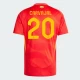 Camisola Futebol Espanha Carvajal #20 UEFA Euro 2024 Principal Homem Equipamento