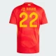 Camisola Futebol Espanha J. Navas #22 UEFA Euro 2024 Principal Homem Equipamento