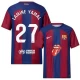 Camisola Futebol FC Barcelona Lamine Yamal #27 2023-24 x Rolling Stones Principal Equipamento Homem