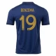 Camisola Futebol França Karim Benzema #19 Copa do Mundo 2022 Principal Homem Equipamento
