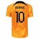 Camisola Futebol Holanda Memphis Depay #10 Copa do Mundo 2022 Principal Homem Equipamento