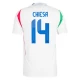 Camisola Futebol Itália Federico Chiesa #14 UEFA Euro 2024 Alternativa Homem Equipamento