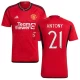 Camisola Futebol Manchester United Antony #21 2023-24 UCL Principal Equipamento Homem