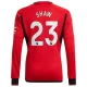 Camisola Futebol Manchester United Shaw #23 2023-24 Principal Equipamento Homem Manga Comprida