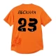 Camisola Futebol Real Madrid David Beckham #23 2023-24 x Y3 Orange Fourth Equipamento Homem