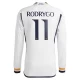 Camisola Futebol Real Madrid Rodrygo #11 2023-24 Principal Equipamento Homem Manga Comprida