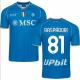 Camisola Futebol SSC Napoli Raspadori #81 2023-24 Principal Equipamento Homem