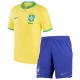 Criança Camisola Futebol Brasileira Copa do Mundo 2022 Principal Equipamento (+ Calções)