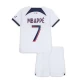 Criança Camisola Futebol Paris Saint-Germain PSG 2023-24 Kylian Mbappé #7 2ª Equipamento (+ Calções)