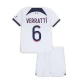 Criança Camisola Futebol Paris Saint-Germain PSG 2023-24 Marco Verratti #6 2ª Equipamento (+ Calções)