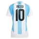 Mulher Camisola Futebol Argentina Lionel Messi #10 2024 Principal Equipamento