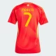 Mulher Camisola Futebol Espanha Alvaro Morata #7 UEFA Euro 2024 Principal Equipamento
