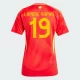 Mulher Camisola Futebol Espanha Lamine Yamal #19 UEFA Euro 2024 Principal Equipamento